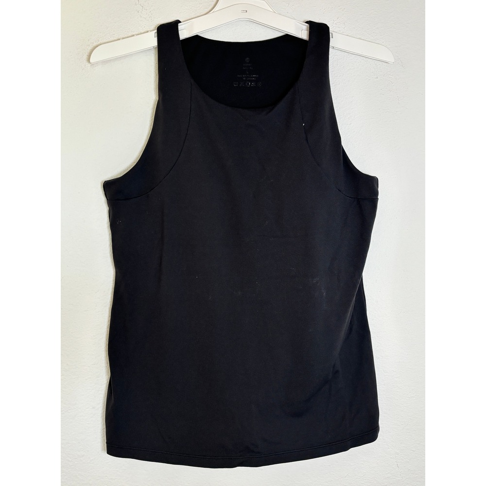 Everlane The Perform Tank Black Racerback Built-in Shelf Bra Size Large